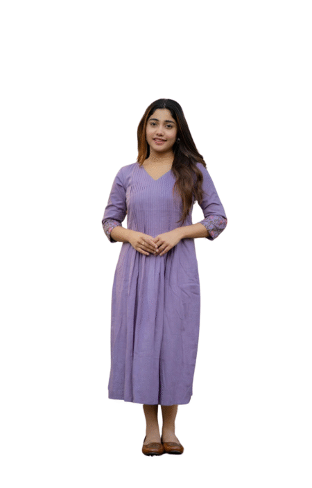 Effortless Elegance ? Embroidered Kurta Pant Set in Soft Cotton Slub (L)